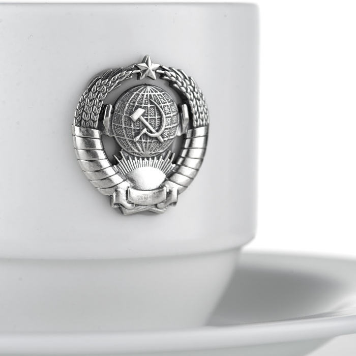 Set of porcelain coffee cups "USSR" for 3 persons